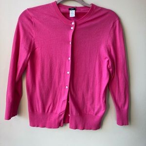 J.Crew pink cotton cardigan